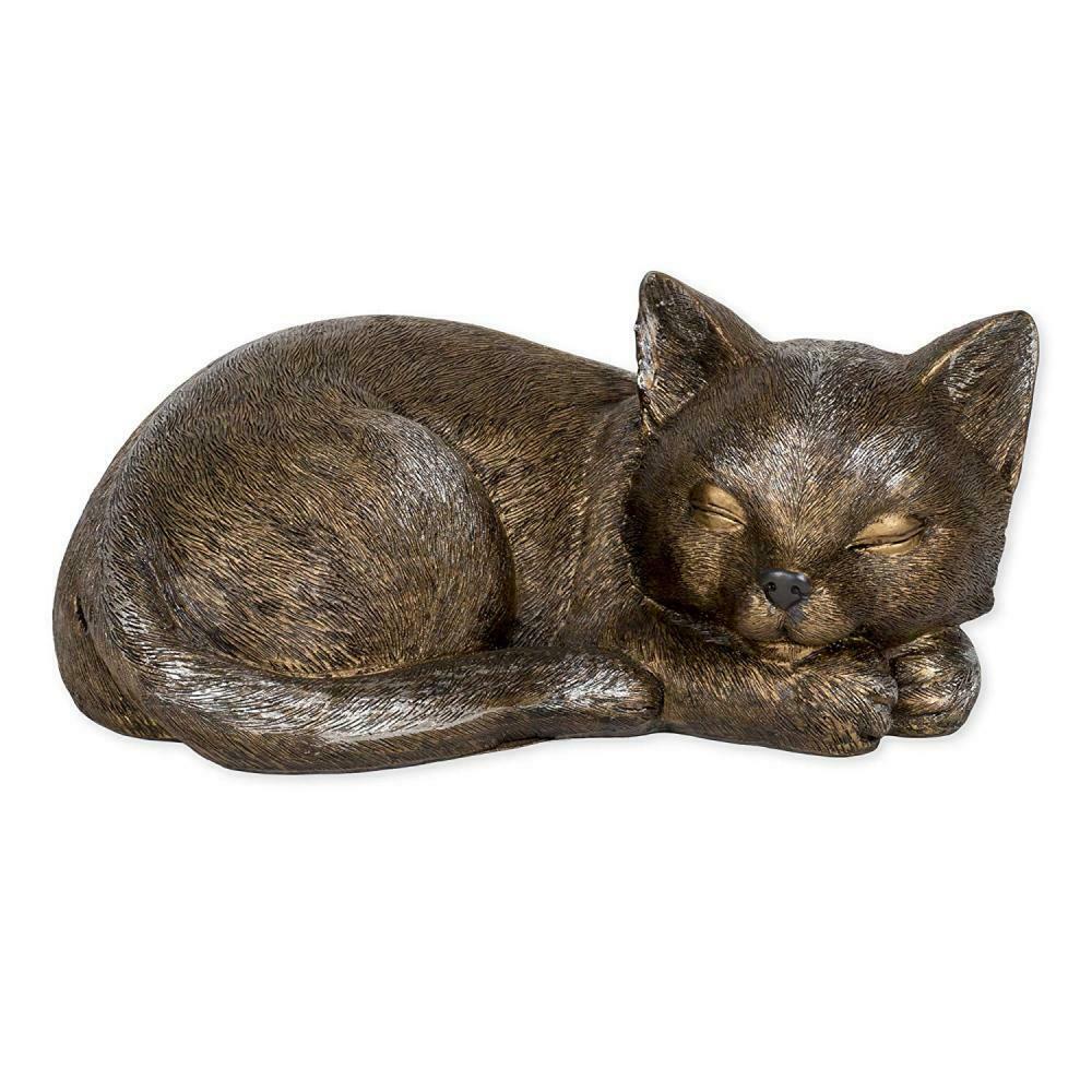 Brass Statue of Sleeping Cat / Brass Black Cat Sleeping on Plaque / Vintage  Brass Sculpture on Wooden Stand / Theshopsinuptown 