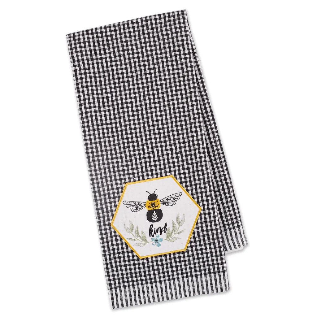 Plaid and Polkadot Deer Dish Towel 