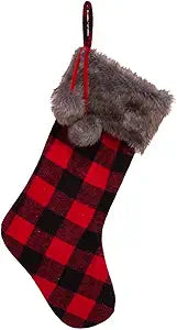 Plaid Stocking w/Fur