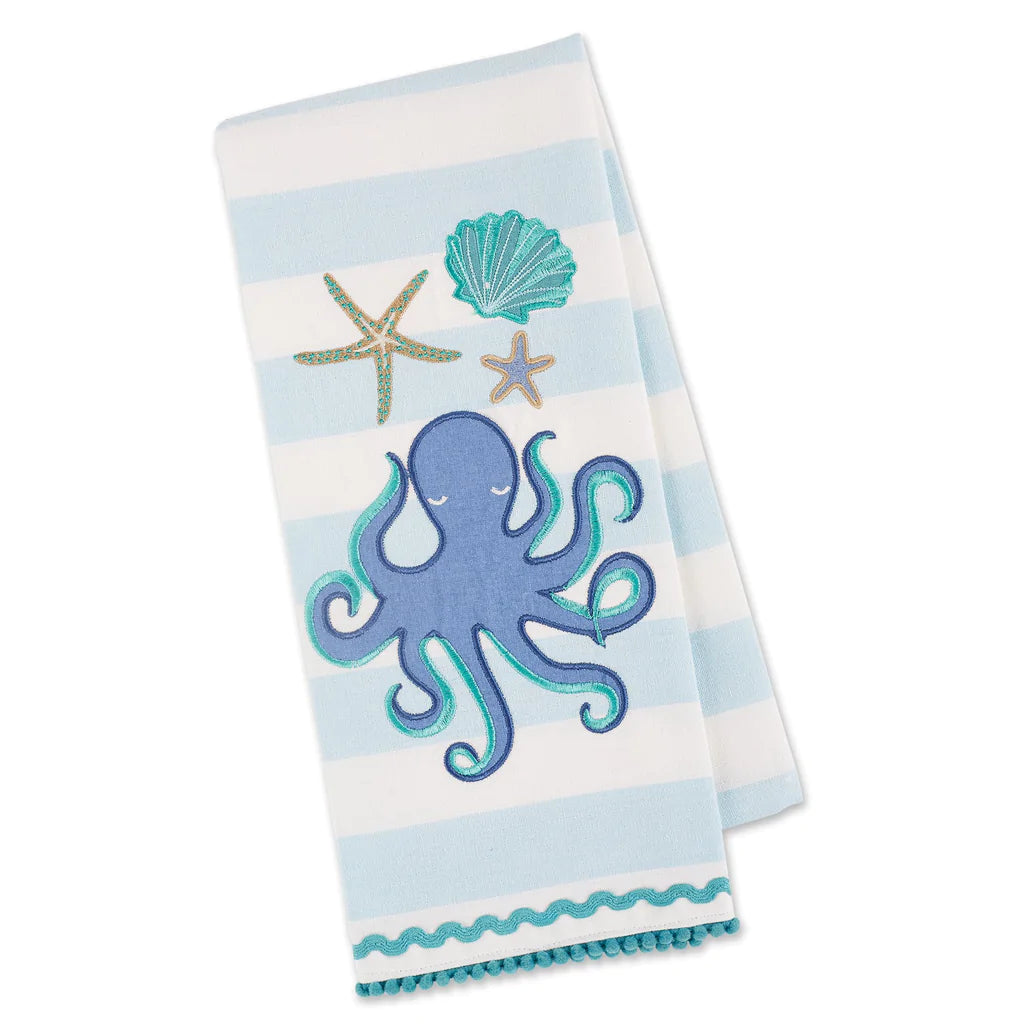 Octopus Embellished Dish Towel